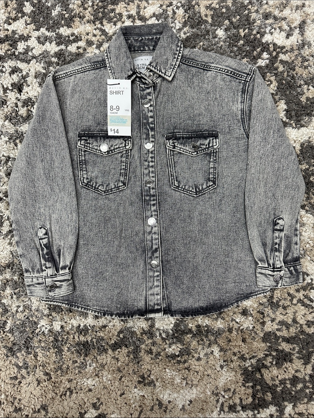 Primark Grey Washed Denim Shirt Jacket